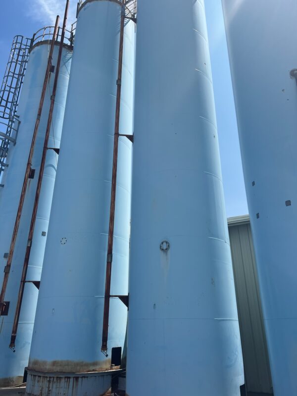 2450 Cu Ft, 47ft Carbon Steel Silos (Qty 4) for Plastic Resin